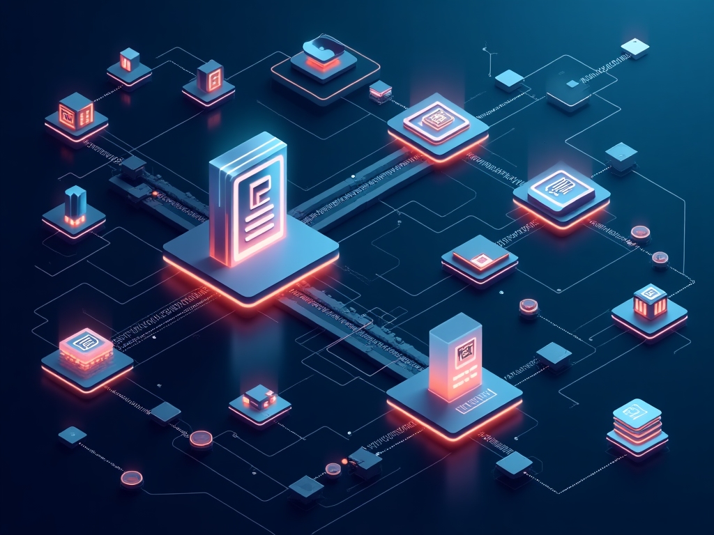 Decentralized data vault architecture visualization showing secure data storage